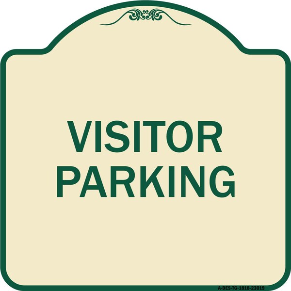 Reserved Parking Visitor Parking Heavy-Gauge Aluminum Architectural Sign, 18" x 18", TG-1818-23019